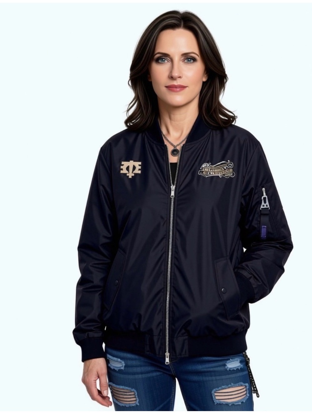 Melissa Etheridge Authentic Band Bomber Jacket with Embroidered Patch COL Tour
